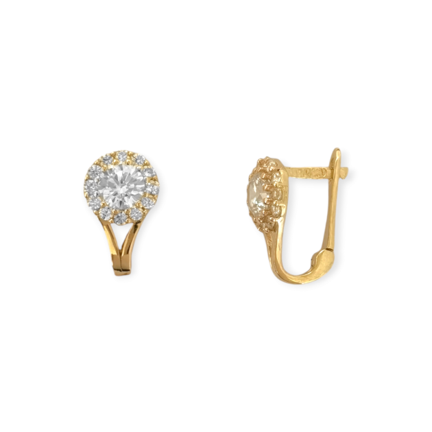 BA-333-KO-10 - Kolczyki złote z cyrkoniami