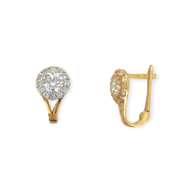 BA-585-KO-32 - Kolczyki złote z cyrkoniami