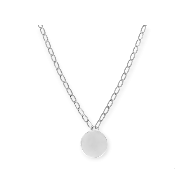 NP-925-NA-110 - Naszyjnik srebrny - pancerka, kółko