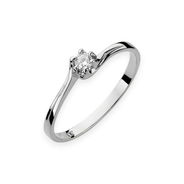 W163 B - Pierścionek złoty z diamentem 