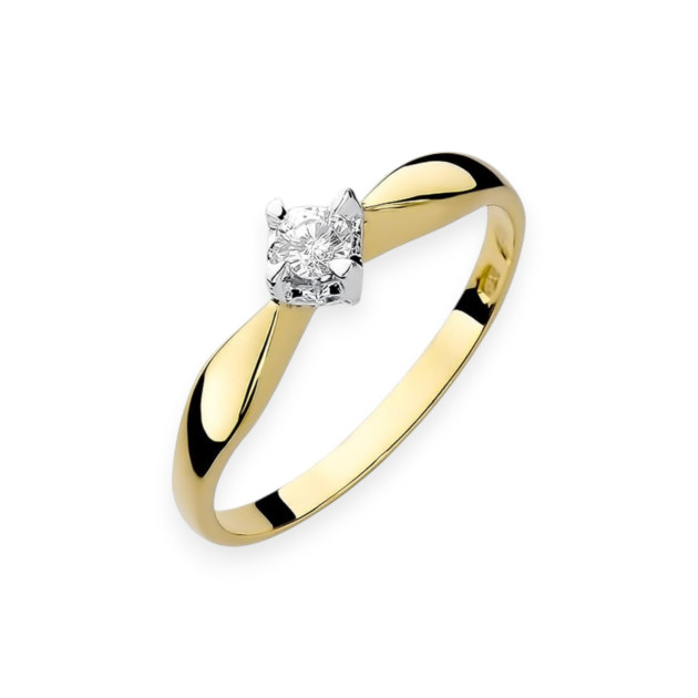 W171 - Pierścionek złoty z diamentem 