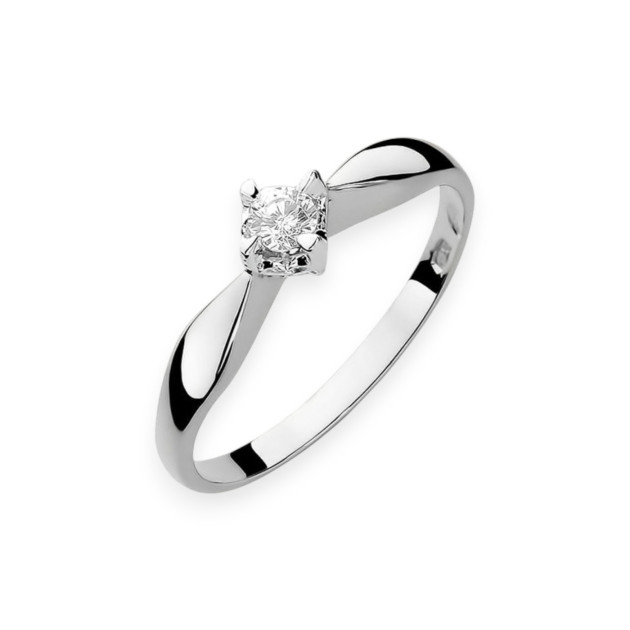 W171 B - Pierścionek złoty z diamentem