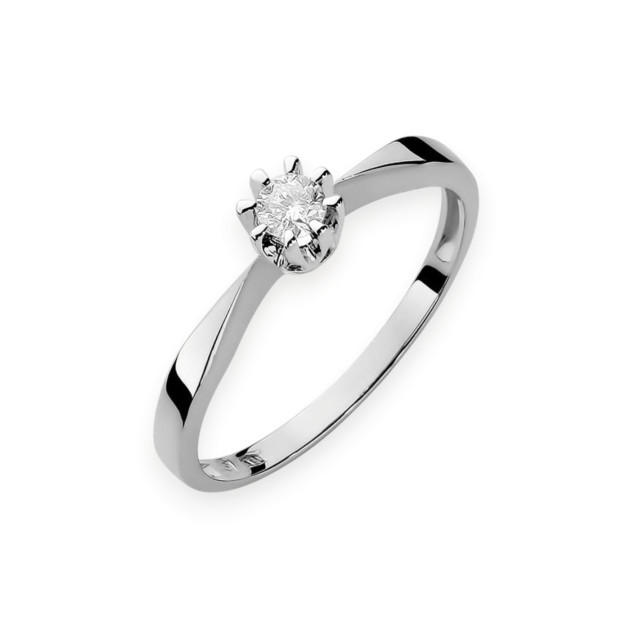 W0173 B - Pierścionek złoty z diamentem 