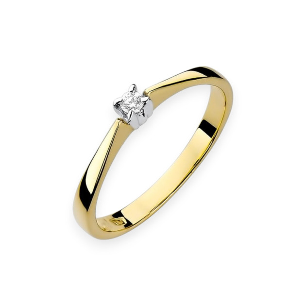 W175 - Pierścionek złoty z diamentem 