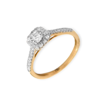 K144 - Pierścionek złoty z diamentami