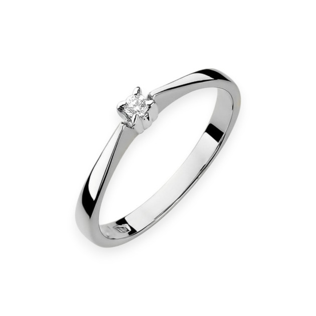 W175 B - Pierścionek złoty z diamentem 