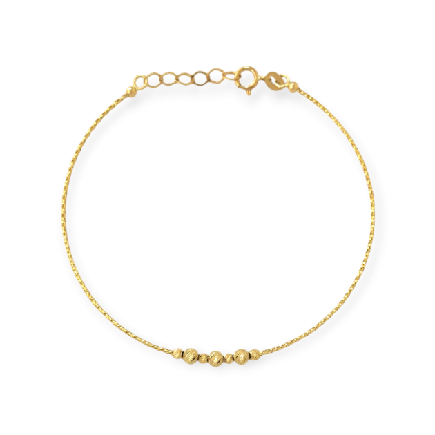 BN-585-BR-9 - Bransoletka złota - kuleczki diamentowane