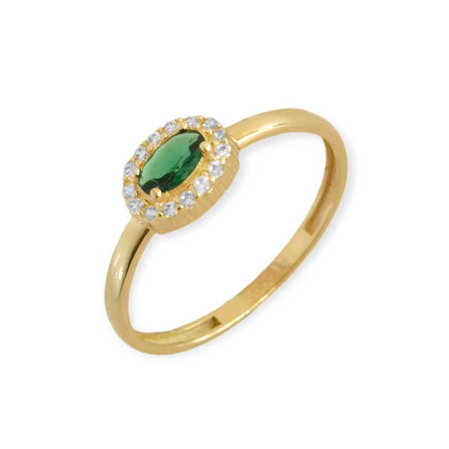 BN-585-PI-4 - Pierścionek złoty z cyrkoniami