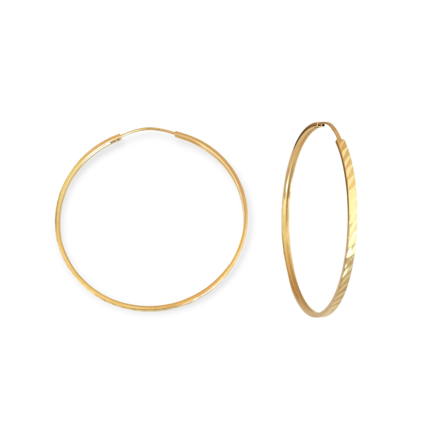 BN-585-KO-3 - Kolczyki złote - koła diamentowane 55 mm