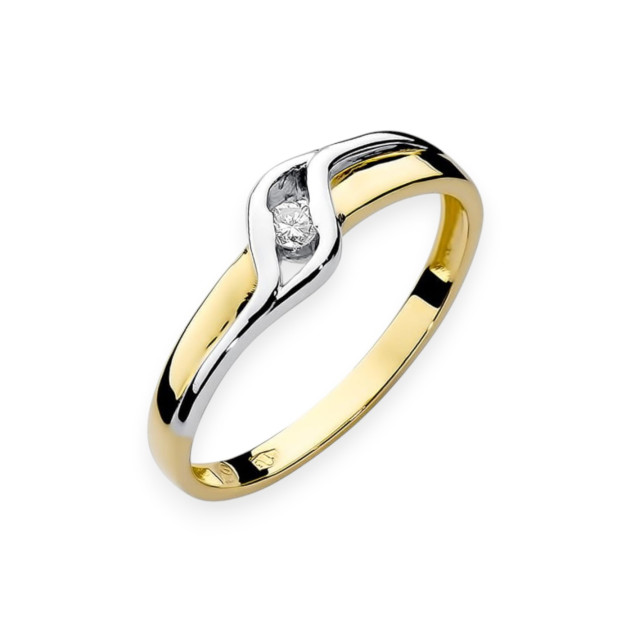 W178 - Pierścionek złoty z diamentem