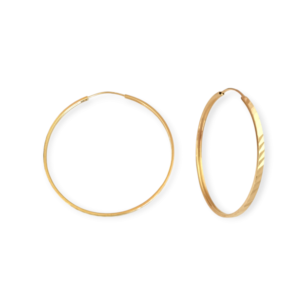 BN-585-KO-5 - Kolczyki złote - koła diamentowane 44 mm