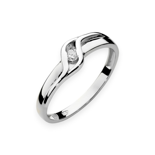 W0178 B - Pierścionek złoty z diamentem