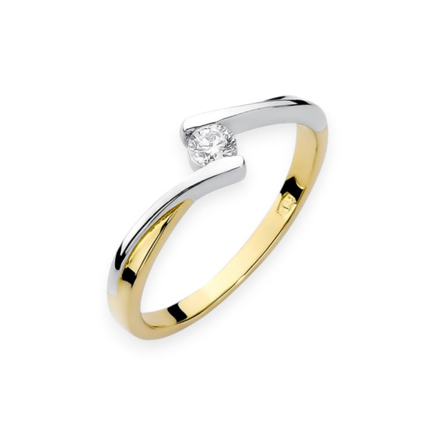 W180 - Pierścionek złoty z diamentem 