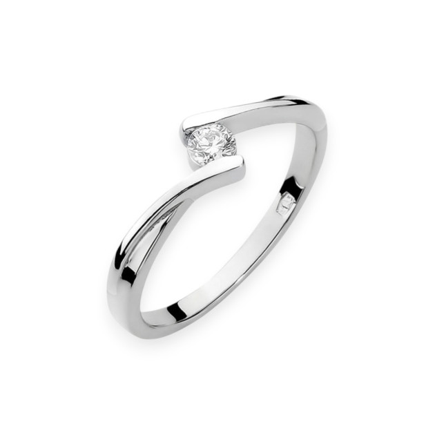 W0180 B - Pierścionek złoty z diamentem