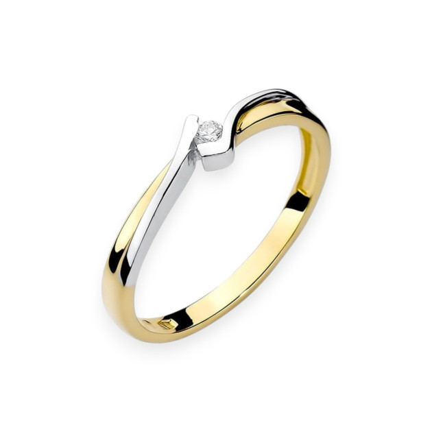 W0181 - Pierścionek złoty z diamentem