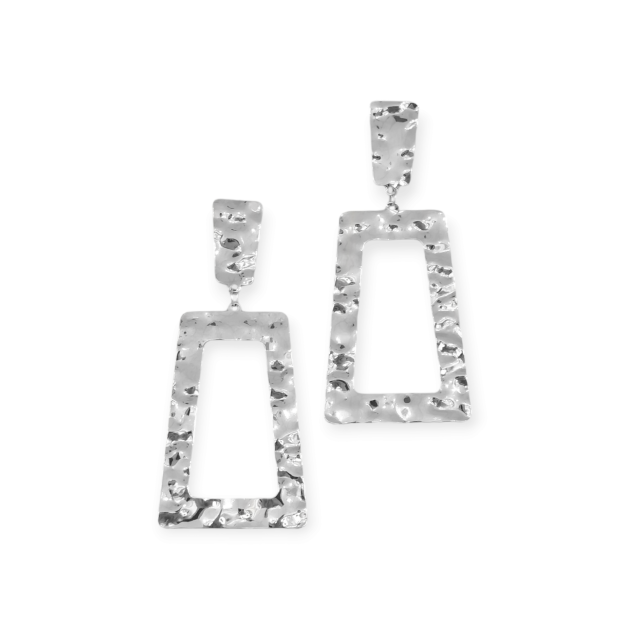 PX-925-KO-50 - Kolczyki srebrne - gniecione blaszki