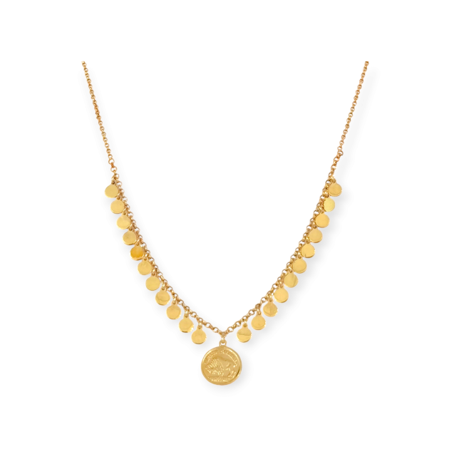 NP-925-NA-114 - Naszyjnik pozłacany - monetki