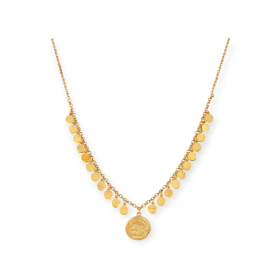NP-925-NA-114 - Naszyjnik pozłacany - monetki