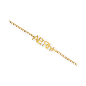 BRR730 - Bransoletka pozłacana z cyrkonią - grupa krwi ABRh+