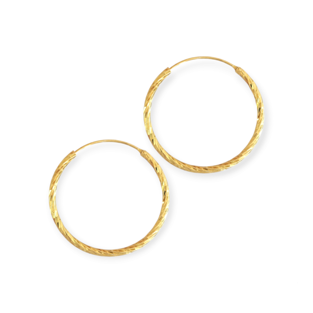 NP-925-KO-122 - Kolczyki pozłacane - koła diamentowane 30 mm