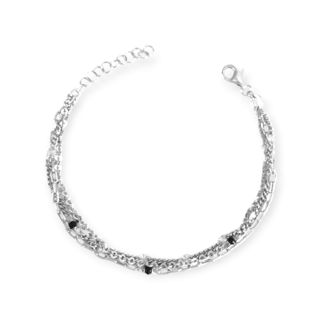 AZ-925-BR-46 - Bransoletka srebrna z kamieniami szklanymi