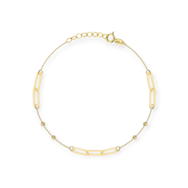 OL-585-BR-12 - Bransoletka złota - kuleczki diamentowane