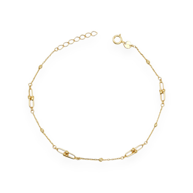 OL-585-BR-13 - Bransoletka złota - kuleczki diamentowane