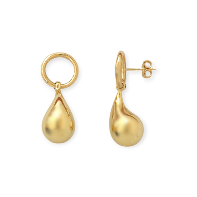 OL-585-KO-36 - Kolczyki złote - kropelki, łezki
