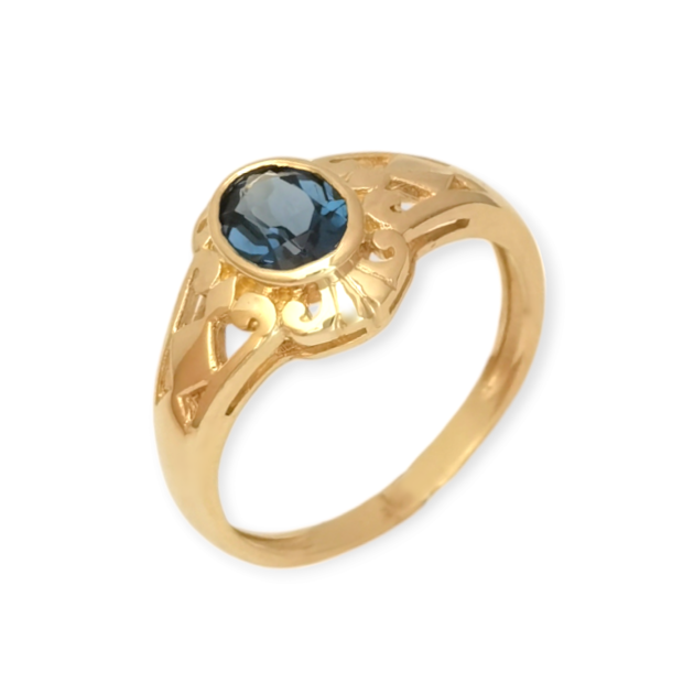 BA-585-PI-104 - Pierścionek złoty z topazem
