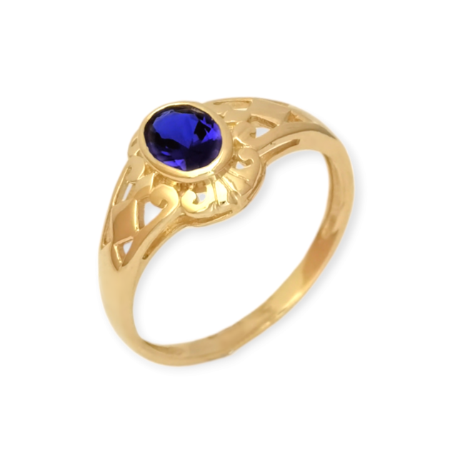 BA-585-PI-105 - Pierścionek złoty z cyrkonią