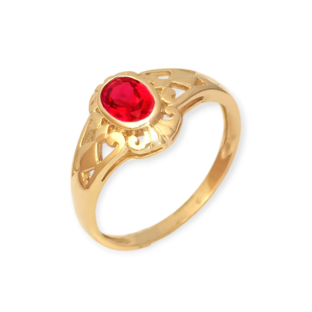 BA-585-PI-106 - Pierścionek złoty z cyrkonią