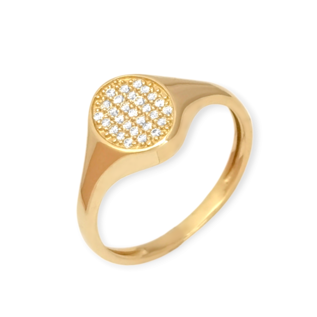BA-585-PI-108 - Pierścionek złoty z cyrkoniami