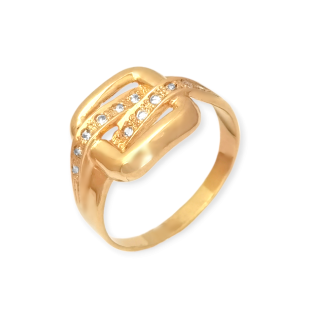 VD-585-PI-1 - Pierścionek złoty z cyrkoniami