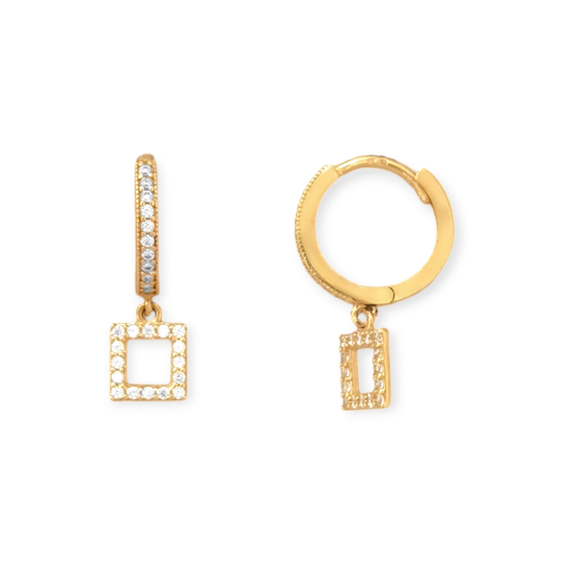 VD-585-KO-2 - Kolczyki złote z cyrkoniami