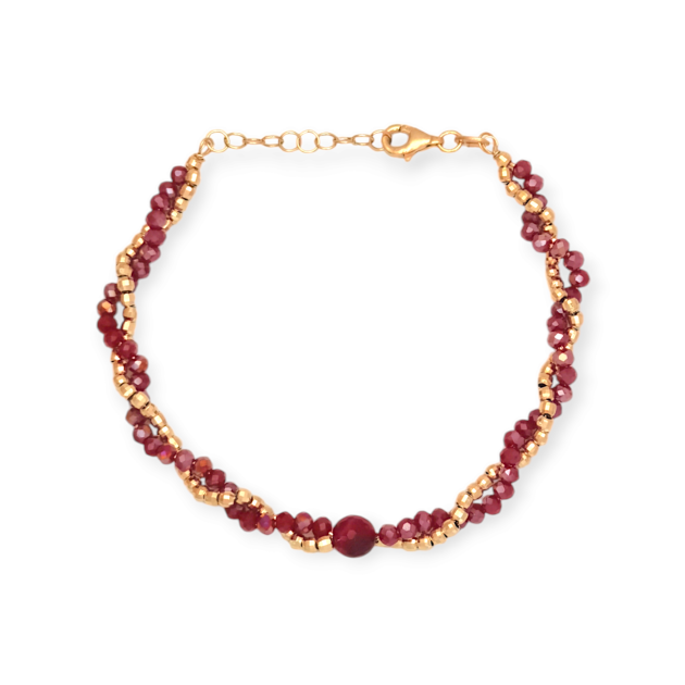 NP-925-BR-163 - Bransoletka pozłacana z kamieniami szklanymi