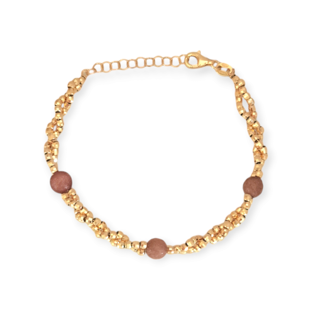 NP-925-BR-164 - Bransoletka pozłacana z kamieniami szklanymi