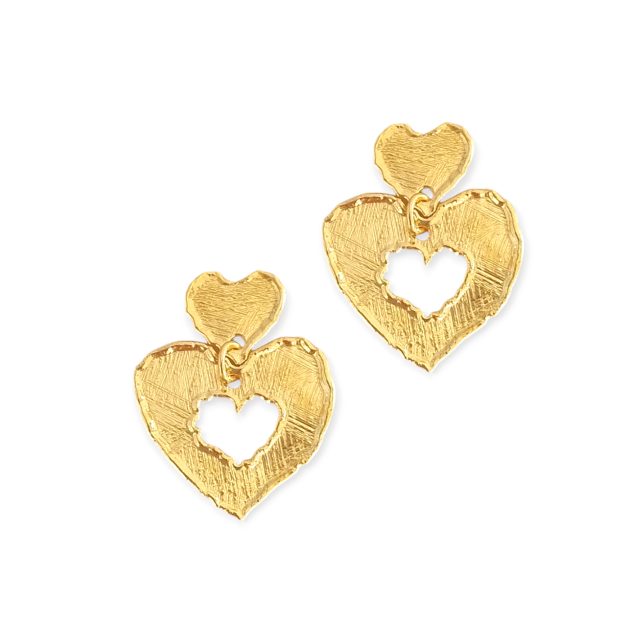 JD-925-KO-19 - Kolczyki pozłacane - serca