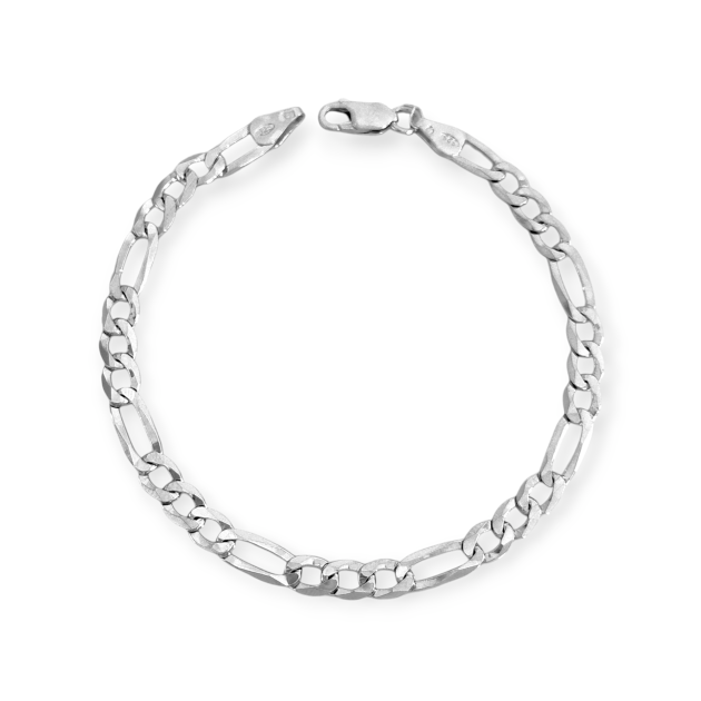 BA-925-BR-14 - Bransoletka srebrna - figaro 5 mm