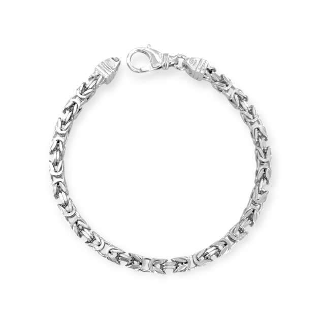 BA-925-BR-16 - Bransoletka srebrna - splot królewski 5 mm