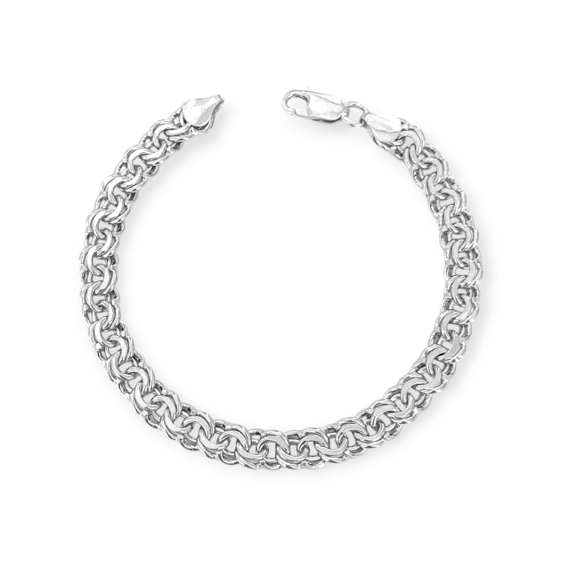 BA-925-BR-21 - Bransoletka srebrna - bismarck 7 mm