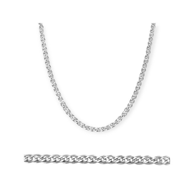 BA-925-ŁA-29 - Łańcuszek srebrny - monalisa 4 mm