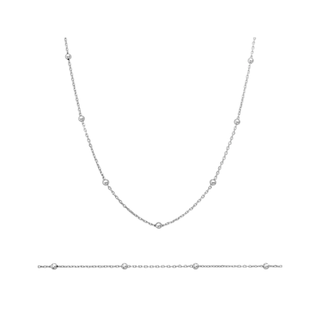 BA-925-ŁA-44 - Łańcuszek srebrny - ankier, kulki 3 mm