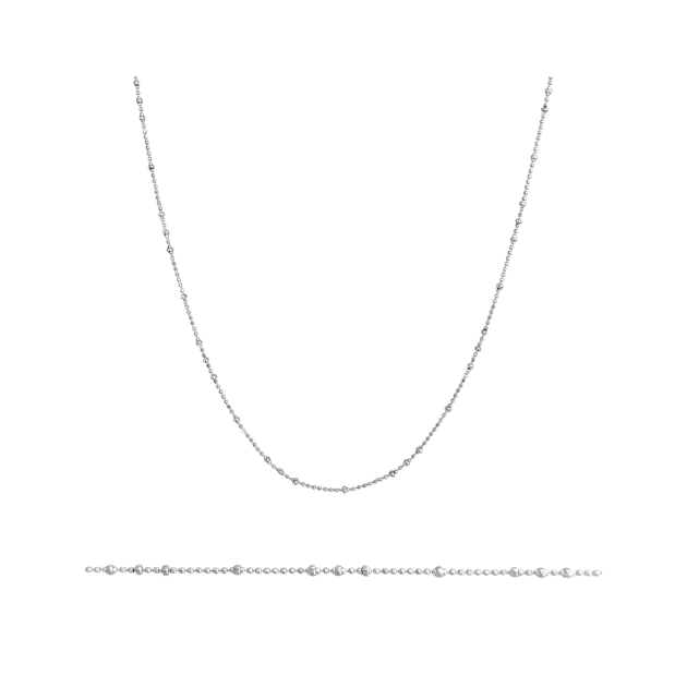 BA-925-ŁA-50 - Łańcuszek srebrny - kulki diamentowane 1 mm