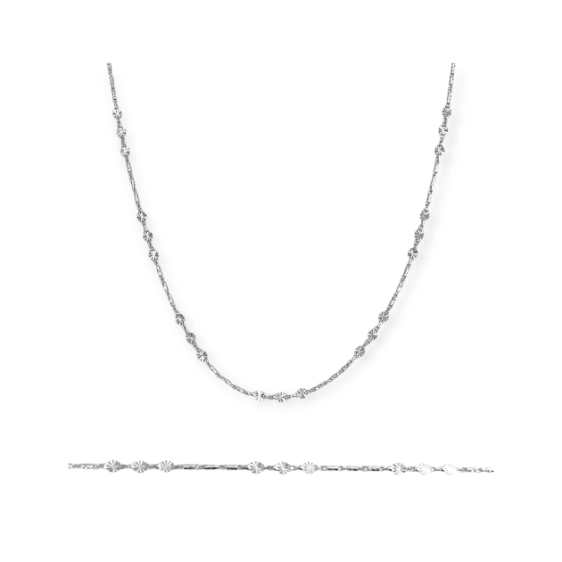 BA-925-ŁA-55 - Łańcuszek srebrny - patyczki, płytka 3 mm