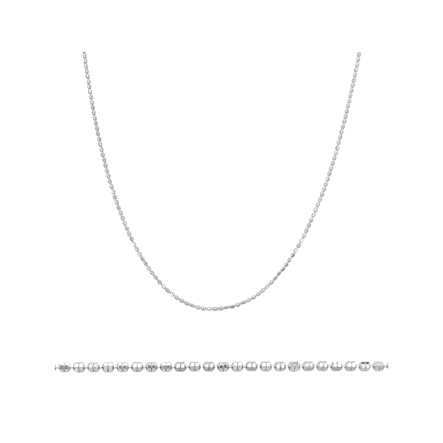 BA-925-ŁA-56 - Łańcuszek srebrny - kulki diamentowane 1 mm