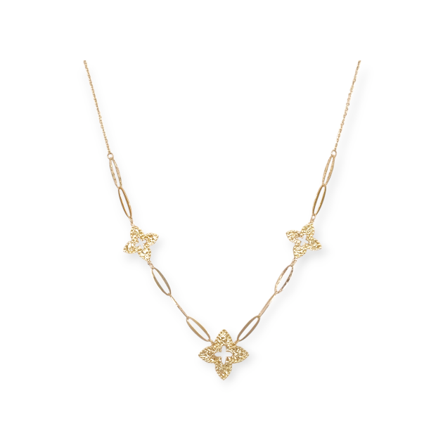 CO247446. - Naszyjnik złoty - kwiatki