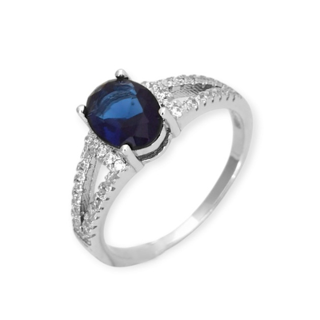 JO-925-PI-5 - Pierścionek srebrny z cyrkoniami