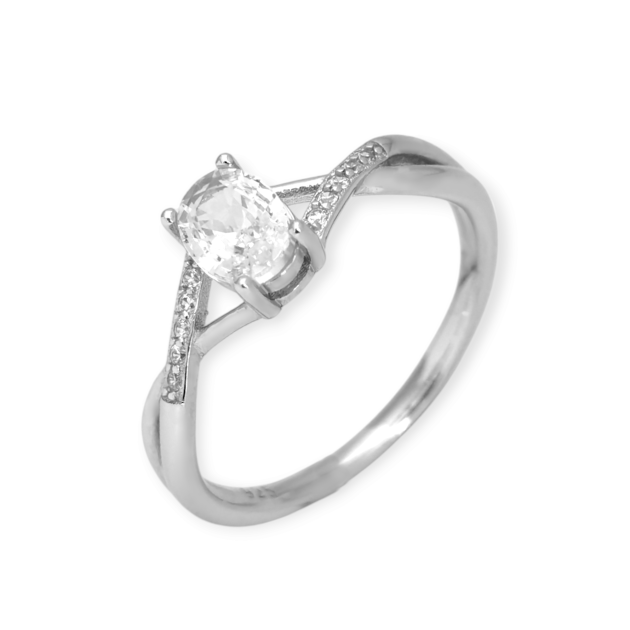 BS-925-PI-12 - Pierścionek srebrny z cyrkoniami