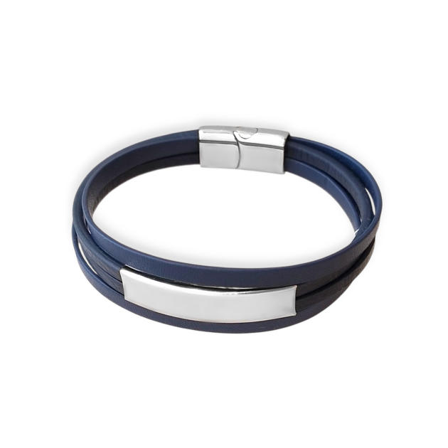 PX-MET-BR-2 - Bransoletka ze stali szlachetnej i skóry