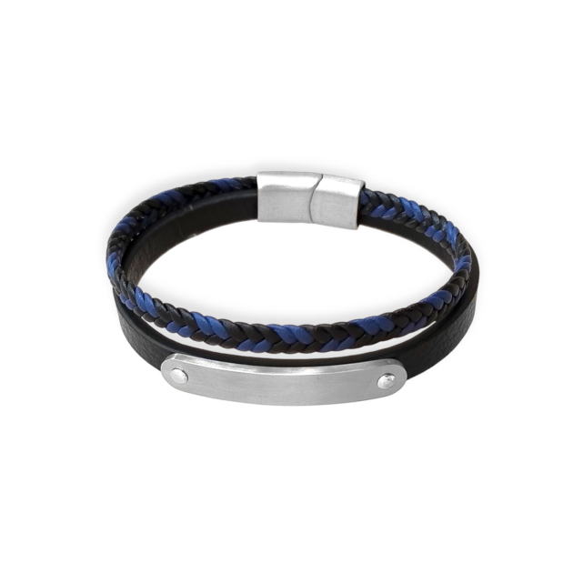 PX-MET-BR-4 - Bransoletka ze stali szlachetnej i skóry